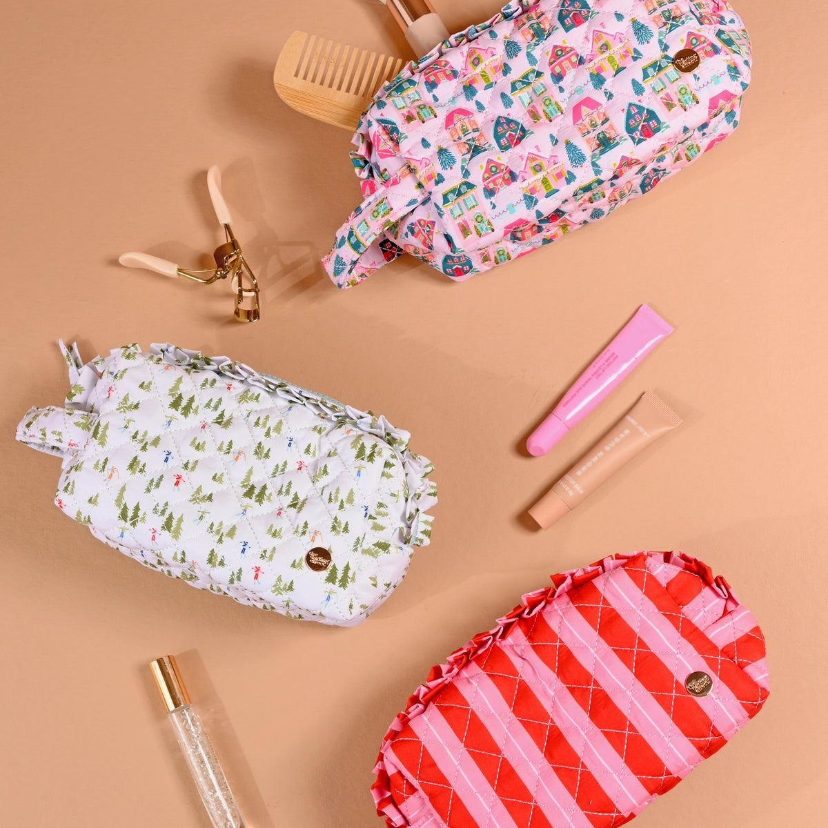 Essentials Quilted Cosmetic Pouch - Sugarplum Lane