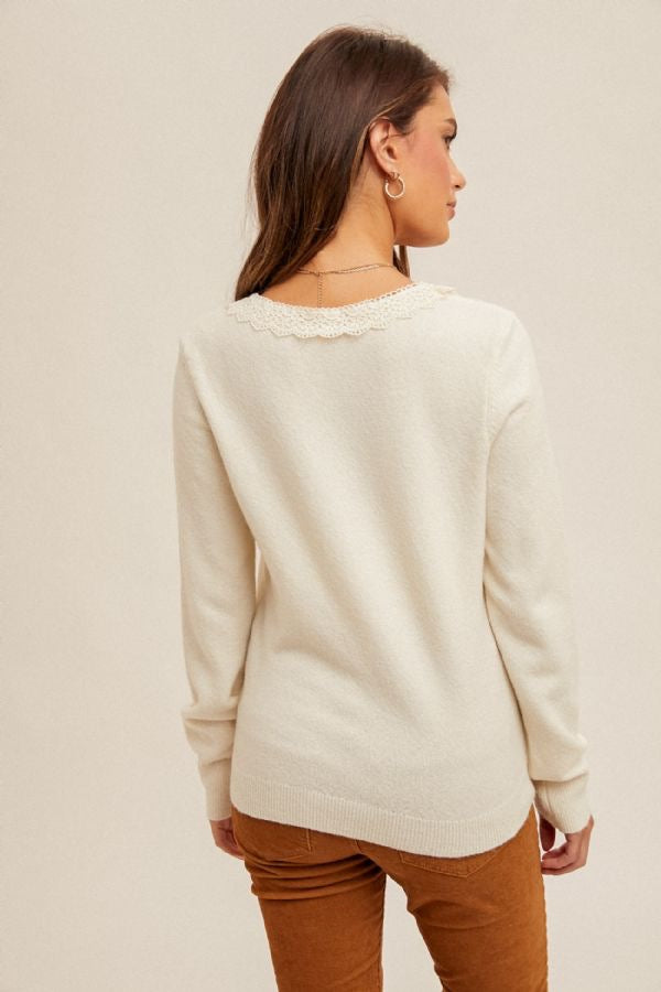 Lace Detail Knit Sweater