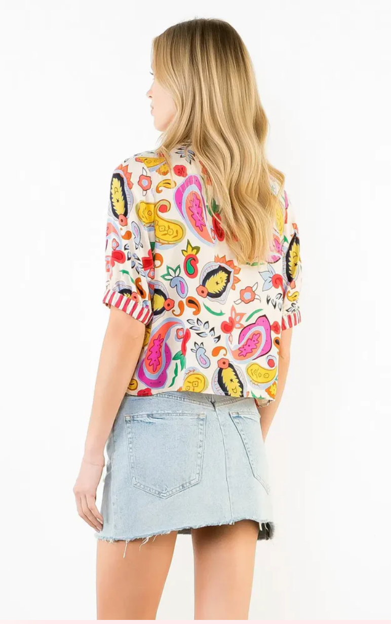 V-Neck Cuff Top