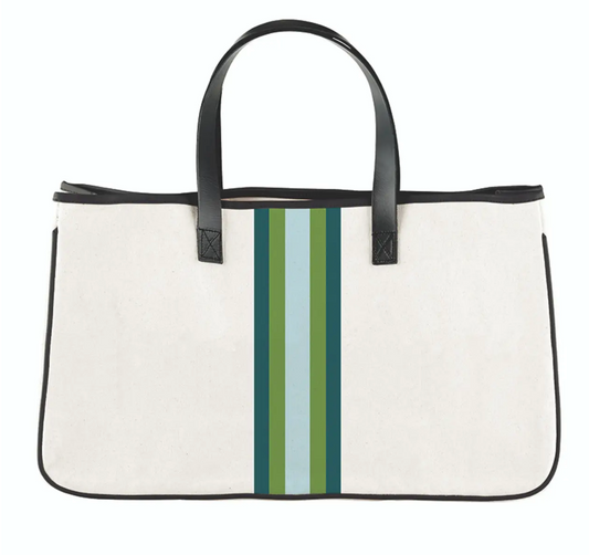 Racer Stripe Canvas Tote