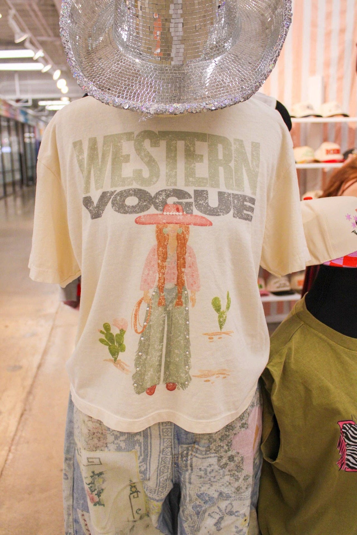 Cowgirl Kaki Ivory Comfort Colors Cropped Tee