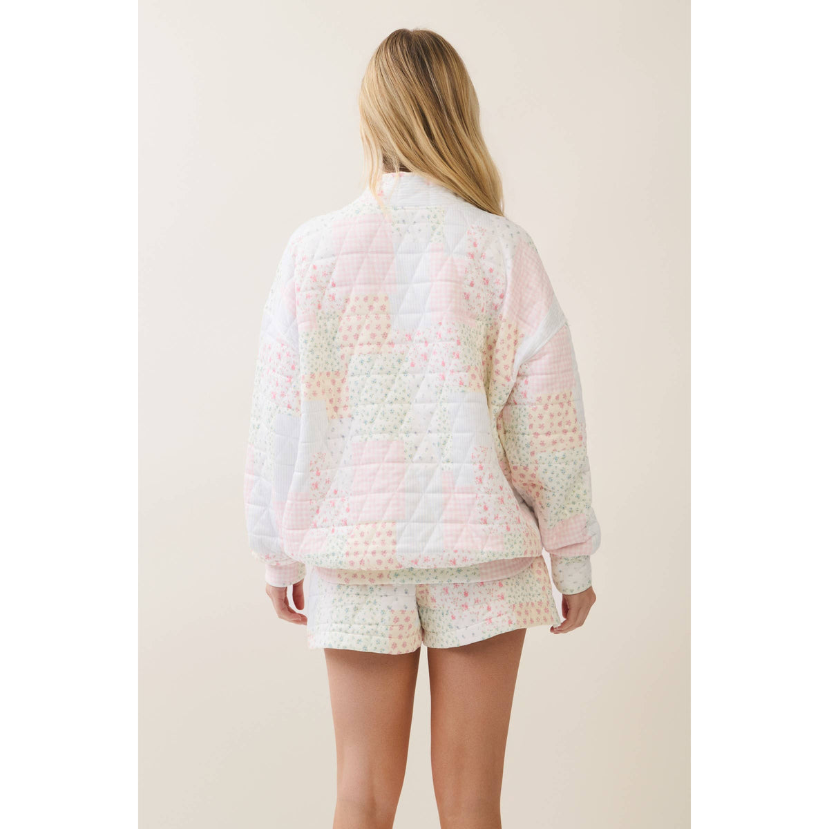 Veveret Pink Patchwork Quilted Shorts