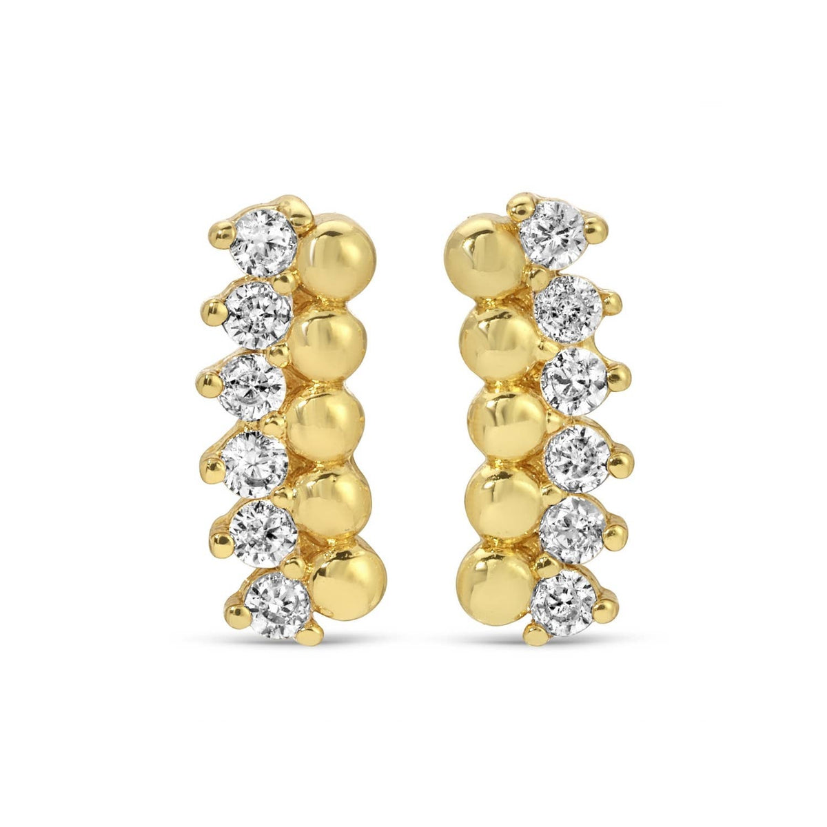 Splendid Iris Gold Delicate Dots & CZ Studs on Velvet Tag
