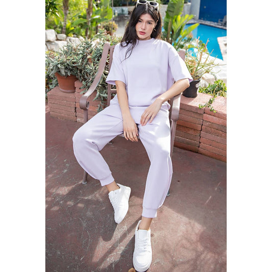 Lavender Modal Scuba Full-Length Pull-On Joggers