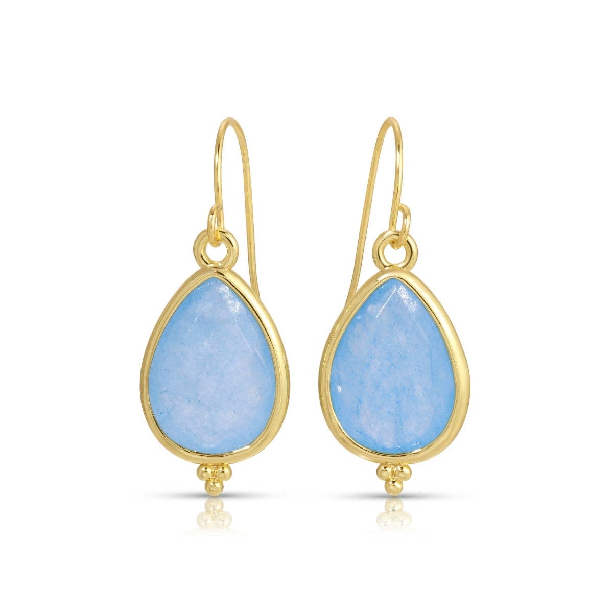 Splendid Iris Light Blue Teardrop Stone Earrings