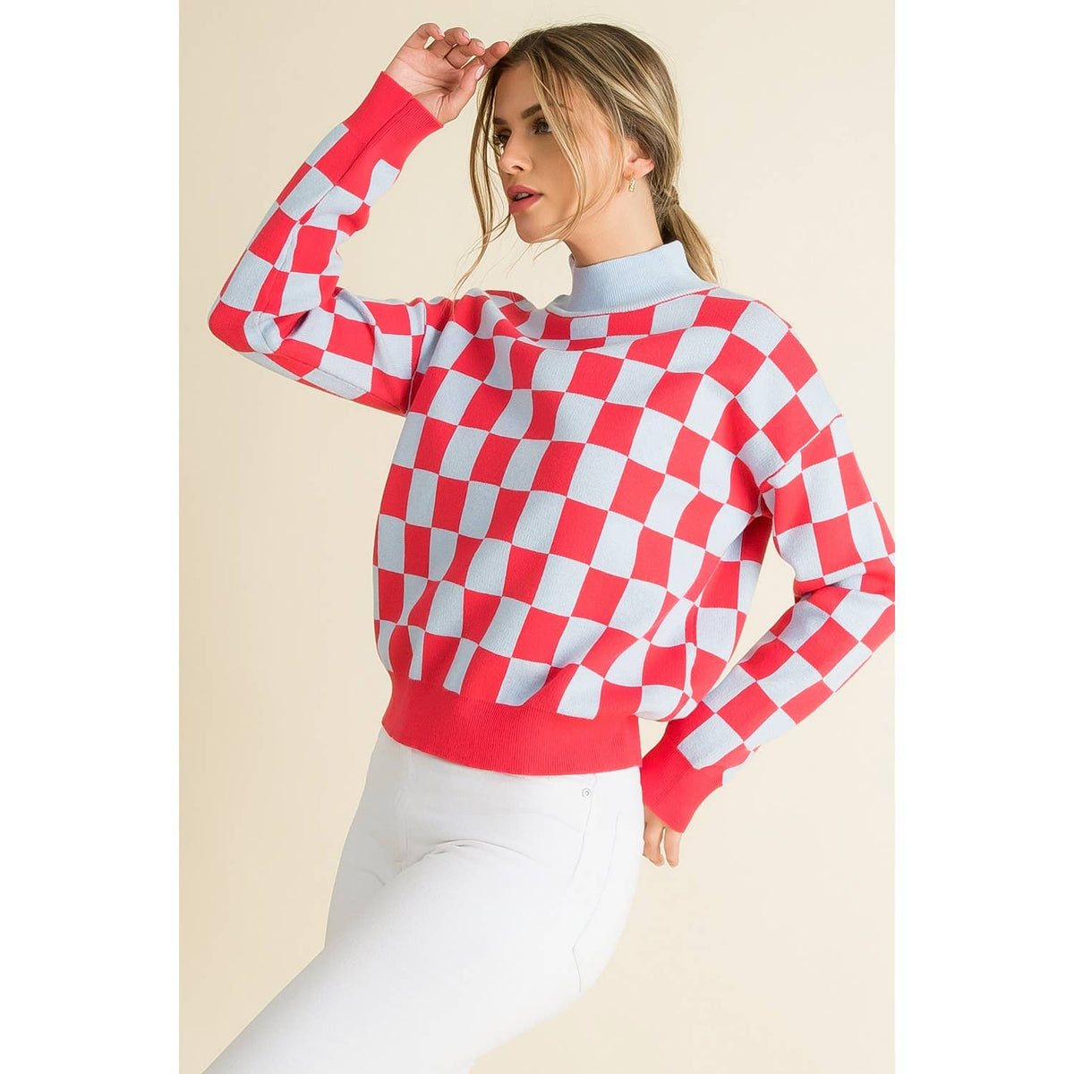 THML Brown Checkered Sweater