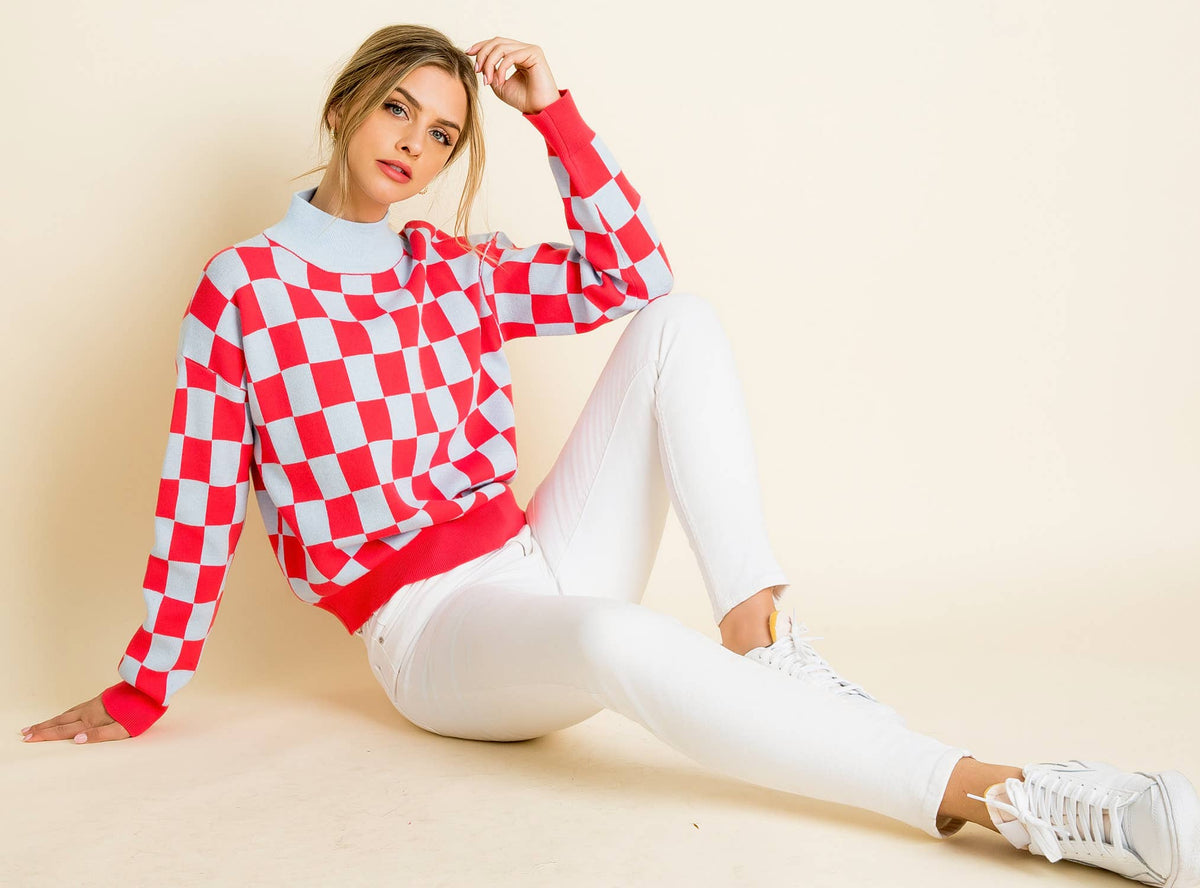 THML Brown Checkered Sweater