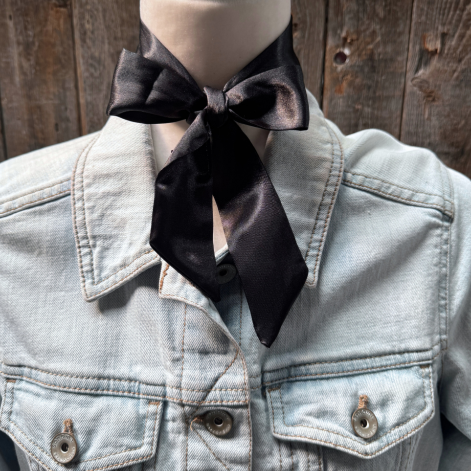 Black Western Skinny Mini Wild Rag Scarf / Cowgirl Necktie #TW300