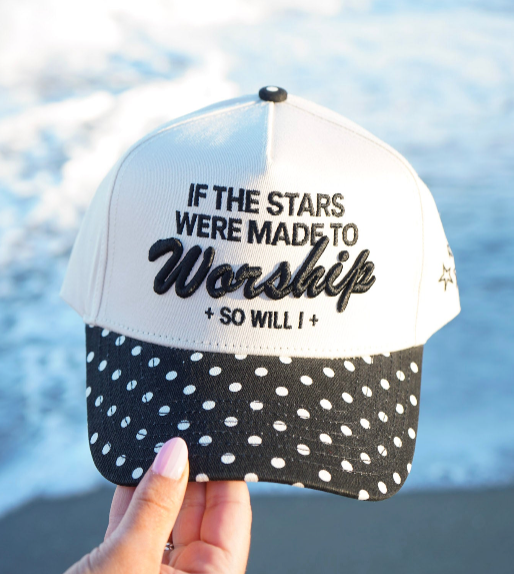 Stars Were Made to Worship Black Polka Dot Trucker Hat