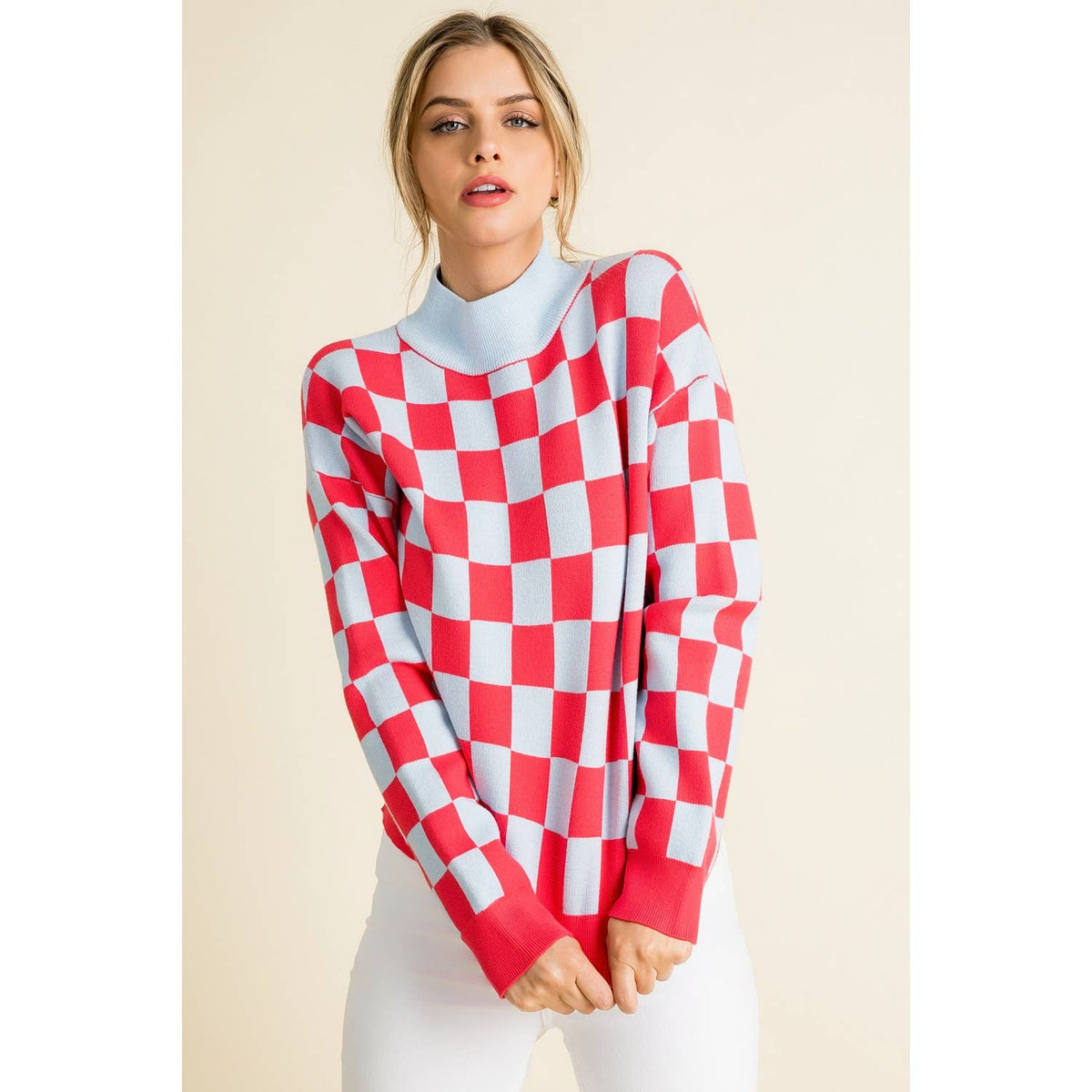 THML Brown Checkered Sweater