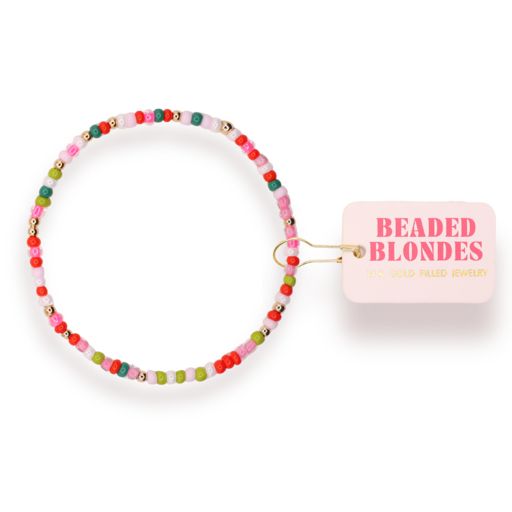 Beaded Blondes Candy Cane Lane Sprinkle Bracelet
