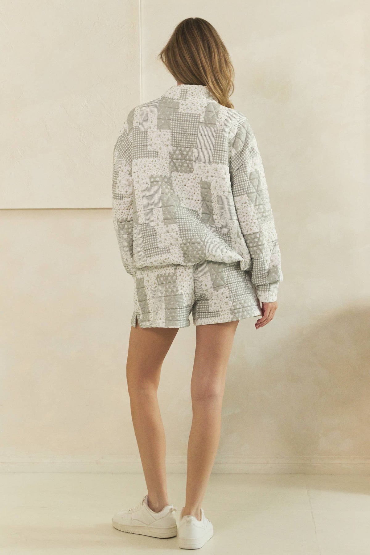 Veveret Pink Patchwork Quilted Shorts