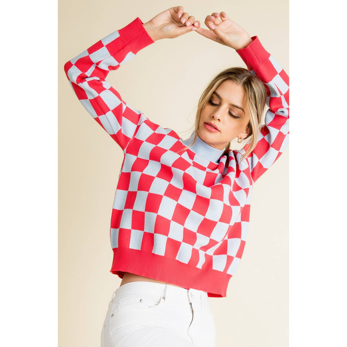 THML Brown Checkered Sweater